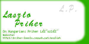 laszlo priher business card